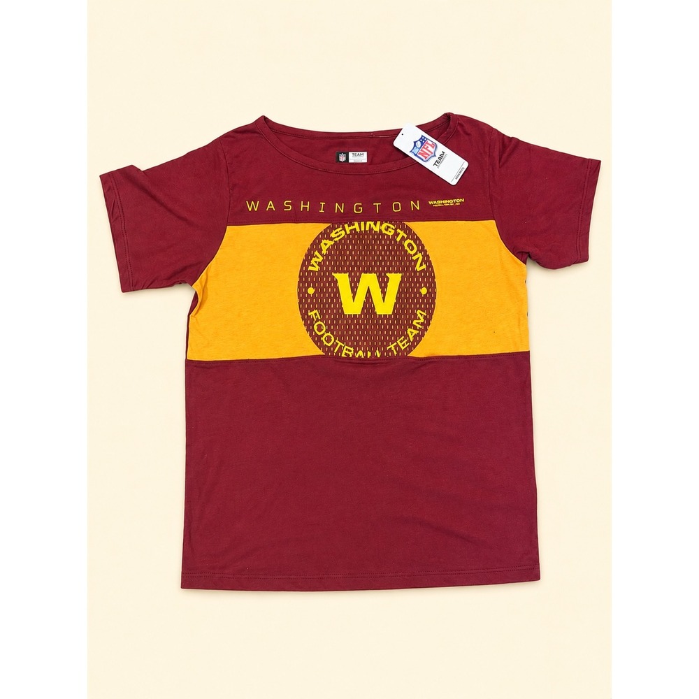 NFL Washington Football Team Womens Graphic T-Shirt Burgundy Gold Medium NWT